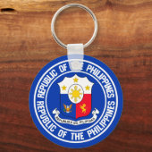 Filipijnen Ronde Emblem Sleutelhanger (Voorkant)