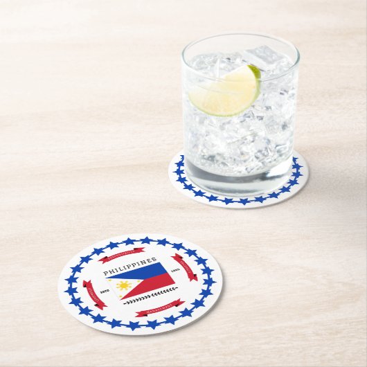 Filipijnen Ronde Kartonnen Onderzetter (Insitu)