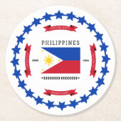 Filipijnen Ronde Kartonnen Onderzetter (Voorkant)