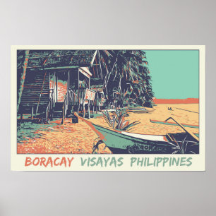 Filipijnen, strand Boracay op de Visayas-eilanden Poster