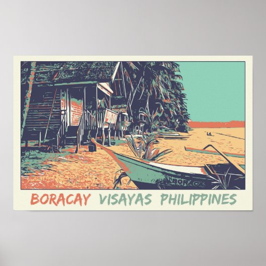 Filipijnen, strand Boracay op de Visayas-eilanden Poster (Voorkant)