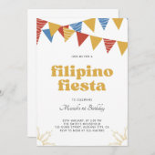 Filipijnen Sun Filipino Fiesta Uitnodiging Boho (Voorkant / Achterkant)