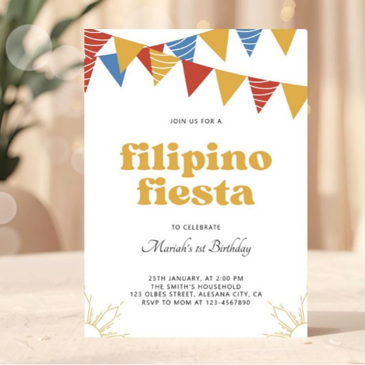 Filipijnen Sun Filipino Fiesta Uitnodiging Boho