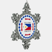 Filipijnen Tin Sneeuwvlok Ornament (Links)