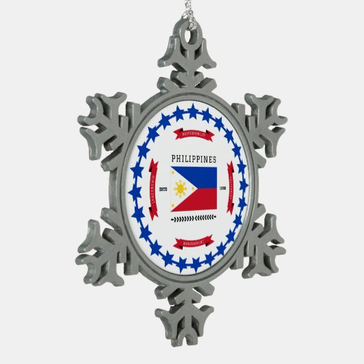 Filipijnen Tin Sneeuwvlok Ornament (Links)