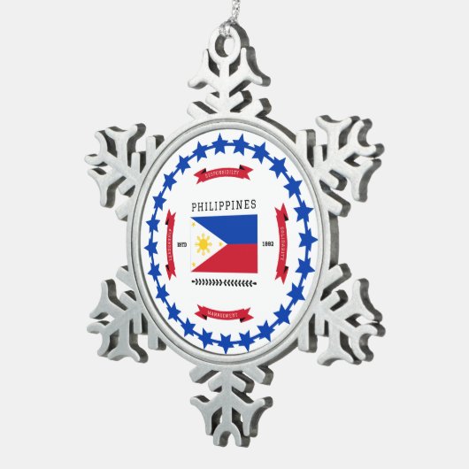 Filipijnen Tin Sneeuwvlok Ornament (Rechts)