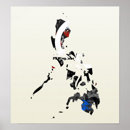 Filipijnen Trendy Peace Sign met Filippijnse kaart Poster (Voorkant)