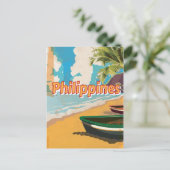 Filipijnen vintage reisposter briefkaart (Staand voorkant)