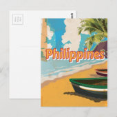 Filipijnen vintage reisposter briefkaart (Voorkant / Achterkant)