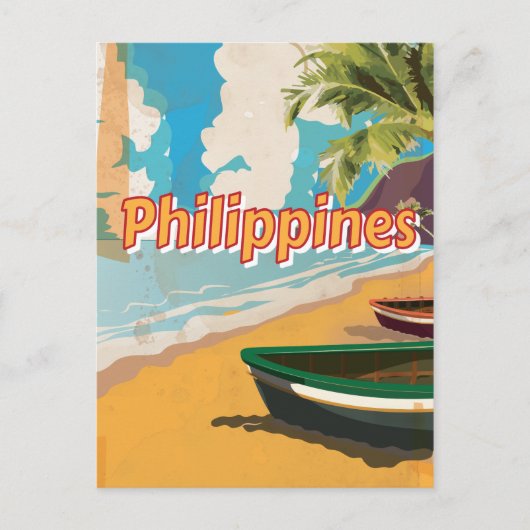 Filipijnen vintage reisposter briefkaart (Voorkant)