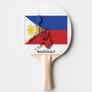 FILIPIJNEN VLAG & KAART gepersonaliseerd Tafeltennisbatje