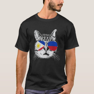Filipijnen - Vlag Kat Vintage Mannen Vrouwen Grafi T-shirt