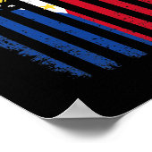 Filipijnen Vlag op 4 juli Amerikaans Poster (Hoek)