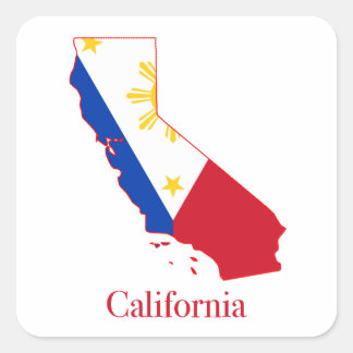 Filipijnen vlag over Californië staat kaart Vierkante Sticker