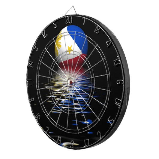 Filipijnen Vlag stijgend / instellen. Dartbord (Voorkant Rechts)