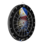 Filipijnen Vlag stijgend / instellen. Dartbord (Voorkant Links)