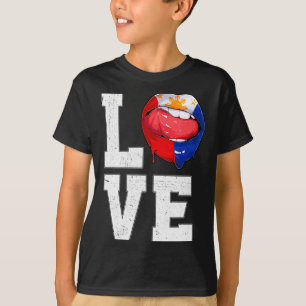 Filipijnen Vlag Voetbal Fan Liefde Filipijns T Shi T-shirt