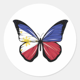 Filipijnen Vlaggen van Butterfly Ronde Sticker