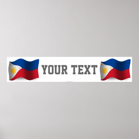 Filipijnen Waving Flag Banner Poster (Voorkant)