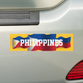 Filipijnen Waving Flag Bumpersticker (Op auto)
