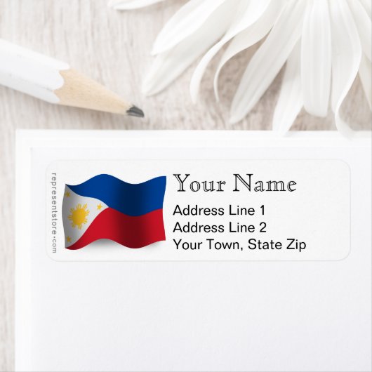 Filipijnen Waving Flag Etiket (Insitu)