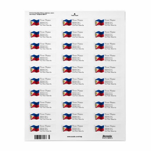 Filipijnen Waving Flag Etiket (Full Sheet)