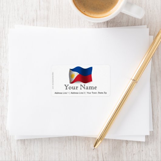 Filipijnen Waving Flag Etiket (Insitu)