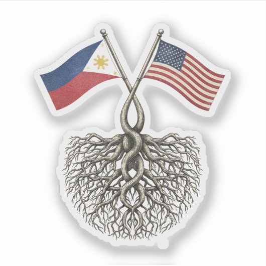 Filipijns-Amerikaans Sticker (Voorkant)
