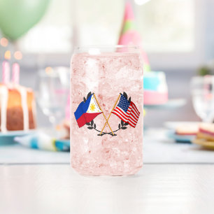 Filipijns-Amerikaanse vlag Filipijns erfgoed vinta Blikvorm Glas