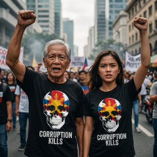 Filipijns anti-Marcos-corruptieprotest T-shirt
