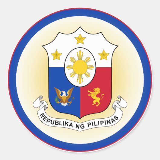 Filipijns Erfgoed Embleem Ronde Sticker (Voorkant)