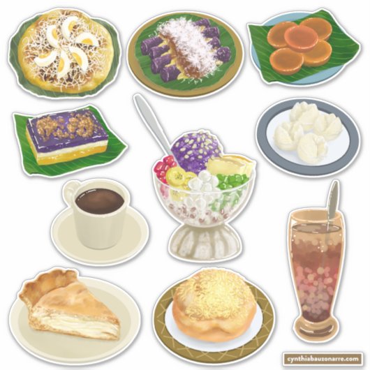 Filipijns eten / Pinoy snacks en desserts Sticker (Voorkant)