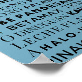 Filipijns Food Blauw & Zwart Typografie Poster (Hoek)