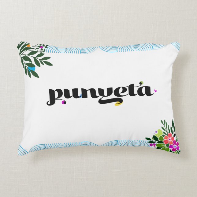Filipijns grappig kussen 'Punyeta' Boho accent kus (Voorkant)