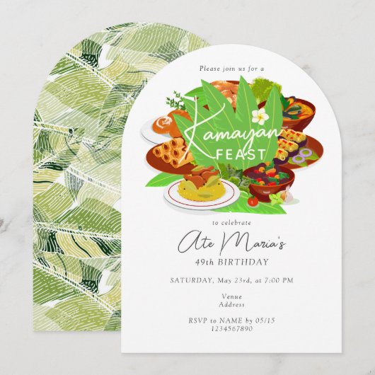 Filipijns Kamayan Piesta Kaarawan Verjaardagsdiner Kaart (Voorkant / Achterkant)