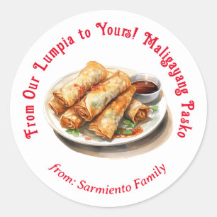 Filipijns Lumpia kerstlabel Ronde Sticker