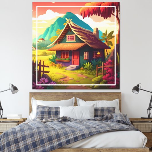 Filipijns traditioneel huis-36543 canvas afdruk (Insitu (Slaapkamer))