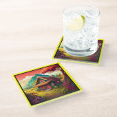 Filipijns traditioneel huis-36543 glazen onderzetter (Schuin)