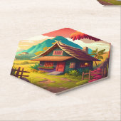 Filipijns traditioneel huis-36543 kartonnen onderzetters (Schuin)