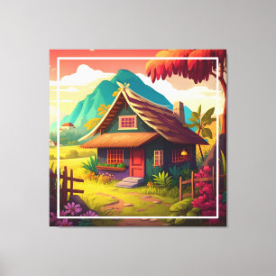 Filipijns traditioneel huis kleurrijk ontwerp canvas afdruk