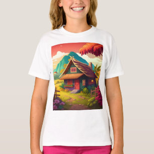 Filipijns traditioneel huis kleurrijk ontwerp t-shirt