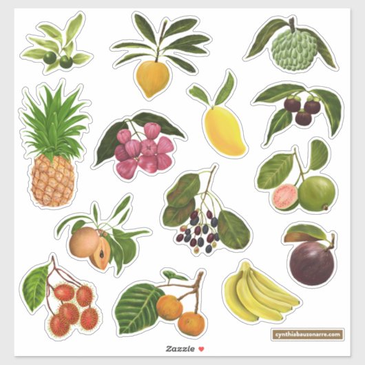 Filipijns / Tropisch fruit Sticker (Vel)