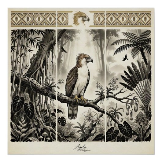 Filipijnse Adelaar Triptiek Wandkunst Perfect Poster (Voorkant)