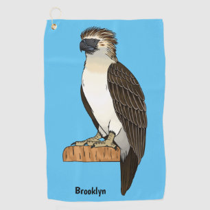 Filipijnse adelaar vogel cartoon illustratie golfhanddoek