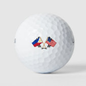 Filipijnse Amerikaanse vlag Filipijns erfgoed Vint Golfballen (Voorkant)