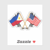Filipijnse Amerikaanse vlag Filipijns erfgoed Vint Sticker (Vel)