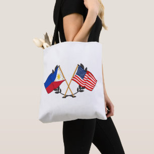 Filipijnse Amerikaanse vlag Filipijns erfgoed Vint Tote Bag