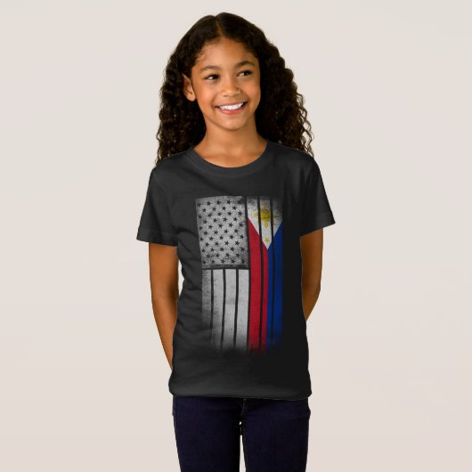 Filipijnse Amerikaanse vlag Filipijnse vlag T-shirt (Voorkant volledig)
