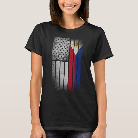 Filipijnse Amerikaanse vlag Filipijnse vlag T-shirt (Voorkant)