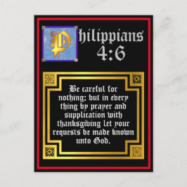 Filipijnse bijbelse bijbels met verlichting 4:6 feestdagenkaart